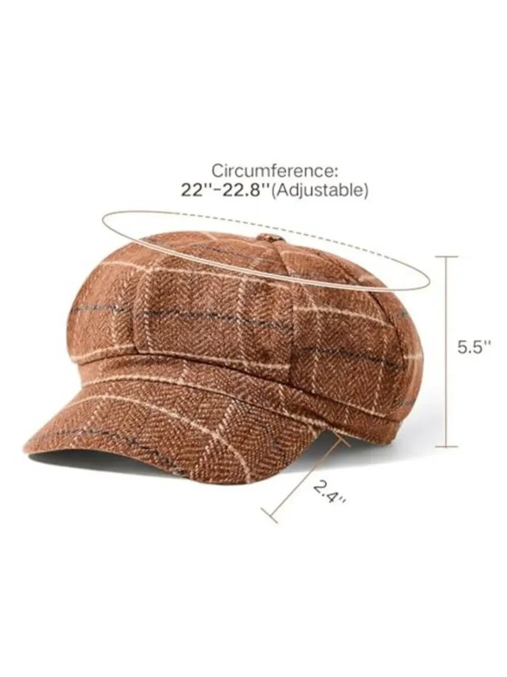 Newsboy Hats Classic Retro Beret Cap with Adjustable Drawstring, Baker Boy Hat